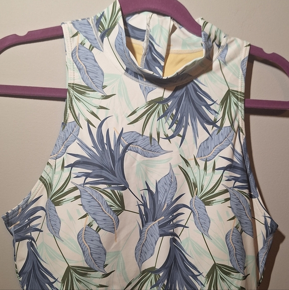 Axesea Tropical Print Women's One Piece Full Coverage Swimsuit - Picture 2 of 14